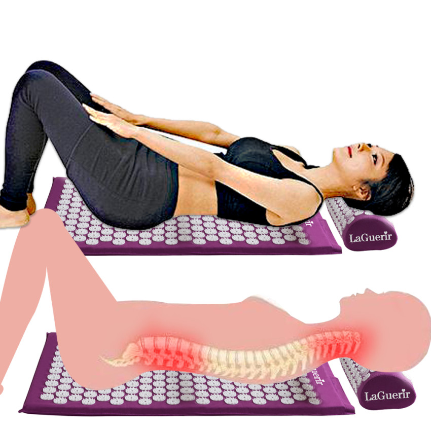 Prosource Fit Acupressure Mat and Pillow Set for Back/Neck Pain Relief ...